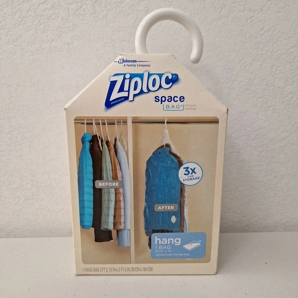 ZIPLOC Vacuum Seal Hanging Space Bag, 3x the Storage, 27.75